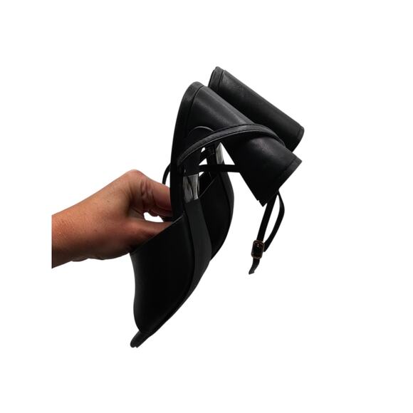 Lulus Womens Sz 6.5 Black Sculpted Heel Sandals - High Heel Sandals - Picture 4 of 6